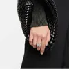 Solitaire ringtrend Beroemde merkontwerper overdreven glazen vierkant grote zilveren kettingring voor dames mannen luxe sieraden landingsbaan goth Boho T240429