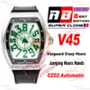 Vanguard gekke uren CZ02 Automatische heren Watch stalen kast witte wijzerplaat 3d groen nummer markers gummy riem super ediiton puretime reloj hombre montre hommes ptfm