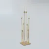 Candles 5pcs 10pcs 8heads Gold Acrylic Candle Holder Pillar Candles Metal Stand for Wedding Stage Decoration Walkway