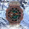 Начатые часы SNADA 2024 Мужские часы спортивные электронные наручные часы Водонепроницаемые модные флуоресцентные двойные двойные витрины цифровые Quartz Watch 3029