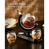 Whiskey Globe Decanter Set with 7 Color RGB Light 304 Oz 2 Glasses Unique Birthday Gifts for Men Dad Father 240429