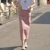 Faldas fiords vintage rosa denim largo