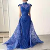 أنيقة Mermaid Prom Dresses Art Deco مستوحاة من الرقبة عالية الأكياس ، فستان القطار ، الفستان الدانتيل الدانتيل ، زخرفة السهرة المشاهير بالإضافة إلى حجم مخصص مصنوع L24738