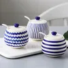 Bottiglie di stoccaggio europei e americani Specificanti semplici vasi ceramici dipinti a mano Ciotole di zucchero shaker rotonde