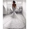 Illusion Elegancka syrenka tylna sukienki zadaszone przyciski koronkowe aplikacje Kaplica pociąg wykonany na zamówienie sukienki ślubne vestido de novia