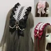Feestbenodigdheden vrouwen gotisch lolita brede kanten hoofdtooi meid handgemaakte veelzijdige haaraccessoires schattige cosplay -hoofdbanden zoete haarpin