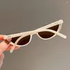 Gafas de sol Vintage Small Cat Eye for Women Men Trendy Half-Frame Y2K Sun Glasses Fashion Shades Fiesta de gafas