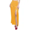 Röcke hohe Taille sexy glänzende PVC -Leder schlank Long Frauen Stretch Bodycon Bleistift weibliche Seite Split Party Clubwear