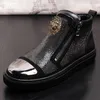 New luxury designer casual shoes Metal plate hovershoe Casual flats moccasin platform Rock Hip Hop Crystal A4