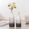 Vaser grå uppsättning av 2 höga keramiska vita moderna vas idealiska gåvan för alla hjärtans dag dekor