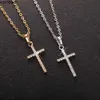 Colliers de pendentif mode femelle croix pendentifs dropshipping or couleur noire cristal Jésus croix de collier pendentif bijoux pour hommes / femmes en gros