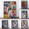 Astronauten personages portretten portretten wall art poster street graffiti abstract muurschildering moderne woning decor schilderij canvas prints foto's