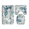 Mats Toucans Parrot Palm Palle Feuilles de bain Mat de bain Set Jungle Bown Bath Bownling Deccor Tapis absorbant Microfibre Flanelle Toilet de toilette Tapis de couvercle