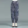 Designer di marchi Nuovo Silk Ice Pantaloni da donna Pantaloni Casual Lantern Pant Inchiostro Stampare Pantaloni di seta di seta di ghiaccio in pizzo alto