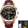 Armbanduhr Fashion Mens Uhren Top Military Quartz Watch Man Premium Leder wasserdichte Sport Chronograph Männer Uhr