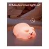 Lumières nocturnes Piggy Light Mignon Lampe 3 Niveau Dimmable Gel de silice pour la chambre