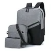 Backpack 3pc Set For Men Large-capacity Business Laptop Backbag Trend Travel Bag Middle And High School Students Bags