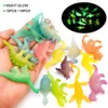 Altri giocattoli 12/16 pezzi di luminosi Dinosauro Dinosauro luminoso Dinosauro Mini Boy Cake Decorazione per bambini Modell240502