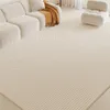 Nouveau tapis de style crème minimaliste, tapis de chevet à la maison en velours à trois boucles, tapis de chambre à coucher