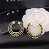18K Gold Plated Luxury Brand Designer Hoop Ohrringe Round Charme Big Circle Ohrringe für Frauen Schmuckparty Geschenk Hochzeit Engagement