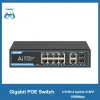 Schakelt terow gigabit switch 8 poorten POE Switch 2uPlink 2 SFP Fast Switch Buildin voeding 52V 12W voor IP -camera draadloos AP
