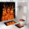 Rideaux rideaux de douche ensemble 3d halloween crâne imperméable en polyester tissu toilettes de salle de bain couvercle de couvercle tapis de tapis de baignoire