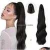 Chignons 22 -Zoll -Klauen -Clip Wellenschwanzverlängerung 20 in langen Ombre Blonde Haarverlängerungen Synthetische Haarstücke für Frauen Mädchen täglich DHP4E