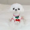 Odzież dla psów Śliczna letnia wiśniowa dzianina sukienka do ubrań dla psów ubranie kota mała druk biały moda szczeniaka chihuahua