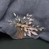 Hårklipp Crystal Leaf Cam Clip Hairn Pin for Women Rhinestone Bridal Wedding Accessories smyckespresent