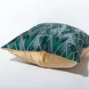 Almohada cubierta geomitric de verde oscuro 50x50 cm Case de almohada de lanzamiento de lujo decoración para la sala de estar del sofá del automóvil decoración del hogar