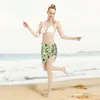 Sexy Women Avocado Lover Sheer Scarf Cover Ups Beach Bikini Wrap Ladies Skirt