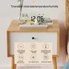 Desk Table Clocks Creative Clear Digital Clock with Base Transparent Large Screen Temp/Humidity/Date Display Electronic Alarm Clock Desktop Clocks