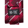 Bow Ties Hi-Tie Red Blue Striped Business Mens Tie 8,5 cm Jacquard Ntralte accessoires Dagelijkse slijtage Cravat Wedding Party Hanky Cufflink Set