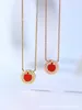 Luxury Tiifeniy Designer Pendant Necklaces Double Gold Diamond Round Necklace Womens Series White Fritillaria Turquoise 18k Lock Bone Chain Cake