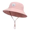 버킷 모자 아기 태양 모자 빠른 건조 통기성 UPF50+ 스마일 얼굴 선 스크린 모자 아이 해변 모자