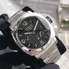 Montre de poignet de plongée Panerai mâle Luminor 1950 Série Automatique mécanique acier Date du fuseau horaire Mobile Storage Titanium Metal Watch 44mm Black Disk Pam00347