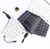 Guarda -chuvas Grade preto e branco guarda -chuva dobrável dualpurponsese sunny chuvoso designer simples moda3323483