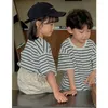 Kleidung Sets Bruder und Schwester passende Zwillinge Kleidung koreanische Baby -Jungen T -Shirts Shorts zweiteilige Outfits Kindermädchen T -Shirt Röcke Anzug Anzug