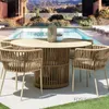 Camp Furniture Nordic Outdoor Rattan Chaise de trois pièces Sunshine Room Corde Courte de loi