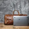 Taschen Vintage echtes Leder -Reisetasche Verrückte Pferd Leder Duffel Tasche große Kapazität Toplayer Cowhide Handtasche Crossbody NZPJ