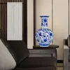 Jarrones Jingdezhen Adornos de jarrón de cerámica Artesanía de decoración del hogar Arreglo floral de la sala de estar Blanco Accesorios de porcelana blanca decoración