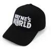 Ball Caps Waynes World Black Cap Baseball Hat Fashion Role Playing Style Borduurde Truck Hat Unisex Mesh Hat Verstelbare maat T240429