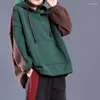 Hoodies للسيدات Pulvovers Brown Bargy Sportshirt Green Sweatshirt فضفاضة أعلى امرأة مقنعين الملابس القوط