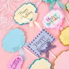 3 pezzi Candele Vendita calda Accessori per decorazioni per torta di buon compleanno Internet Celebrity Nubbie Lettering Biglietti di auguri di carta vuota