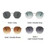 Geometrische zonnebril gepolariseerde zonnebril nieuwe metalen full frame zonnebrillen voor vrouwen, modieuze zonnebrillen voor mannen, modieuze trend, retro grote frame glazen