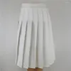 Jupes 58 cm de long jupe plissée Vêtements de mode coréens noirs blanc plus taille pour femmes harajuku gothic y2k