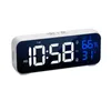 Desk Table Clocks USB Powered Music Digital Alarm Clock Temperature Humidity DST Touch Snooze Table Clock 2 Alarms 12/24H Night Mode LED Clock