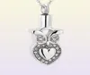 Owl With Crystal Memorial Urn Necklace PetHuman Ashes Funeral Urn Necklace Ash Locket Cremation Jewelry73949101618636