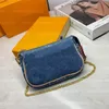 Sacs de créateurs de marque Femme portefeuille court métal hasp denim jacquard lettres femelle portefeuille pliant sac à cartes portables sac à bandoulière