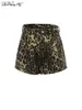 Frauen Shorts Mnealways18 Leopardenmuster Modestraße Womens Heiße Hosen Low -Taille Wide Leg Shorts 2024 Sommer Pocket Shorts Cheetah Flash Wx